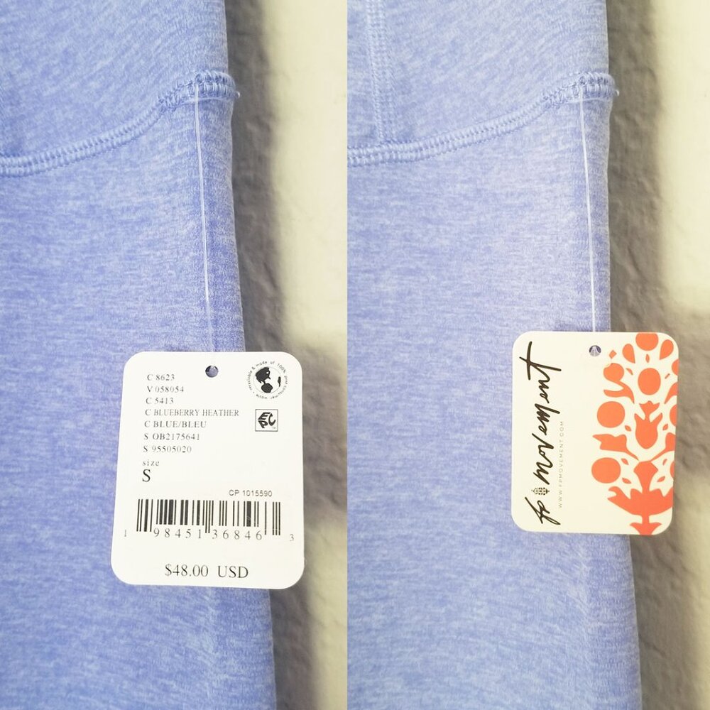NEW FP MOVEMENT by FREE PEOPLE Never Better Heather Bike Shorts S Blueberry $48 - Picture 12 of 16